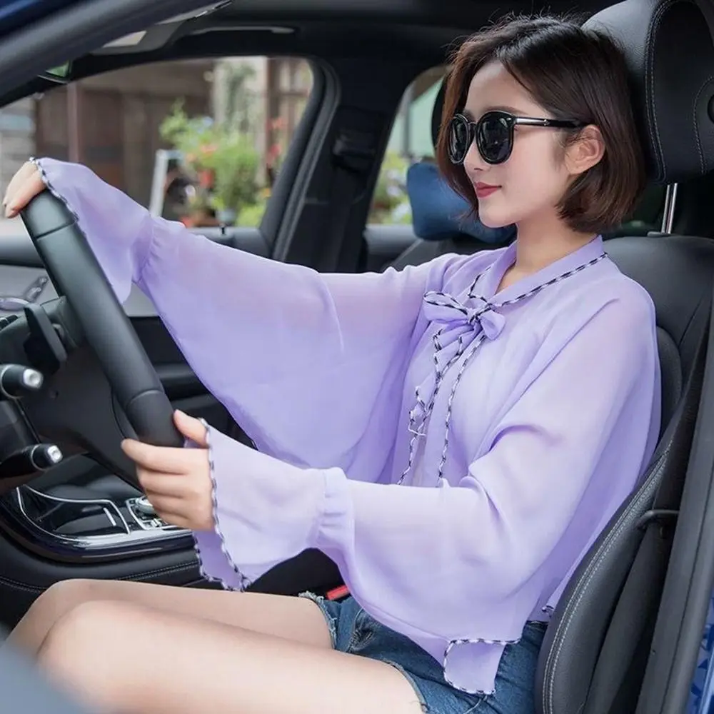 

Driving Sunscreen Scarves Beach Shawl Bikini Cover Poncho Chiffon Scarf Korean Style Shawl Sun Protection Cape Sunscreen Shawl