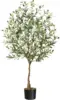 Olive Trees Artificial Indoor, Tall Olive Tree Plants, Faux Olive Tree with Realistic Trunk, Leaves, Fruits for Home Decor 1