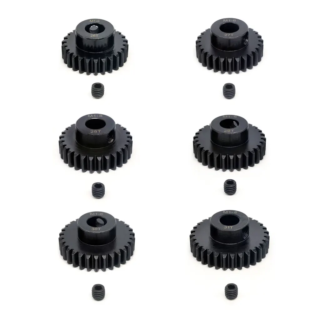 Precision-Cut 8mm Motor Gear, 13T-49T Pinion for High-Performance RC Cars