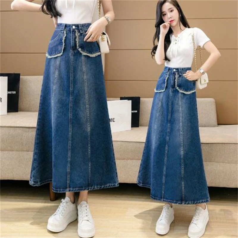 ZXRYXGS Women Skirts 2022 New High Quality Fashion Denim Skirt Comfortable Trendy Skirt Women Clothing brown skirt