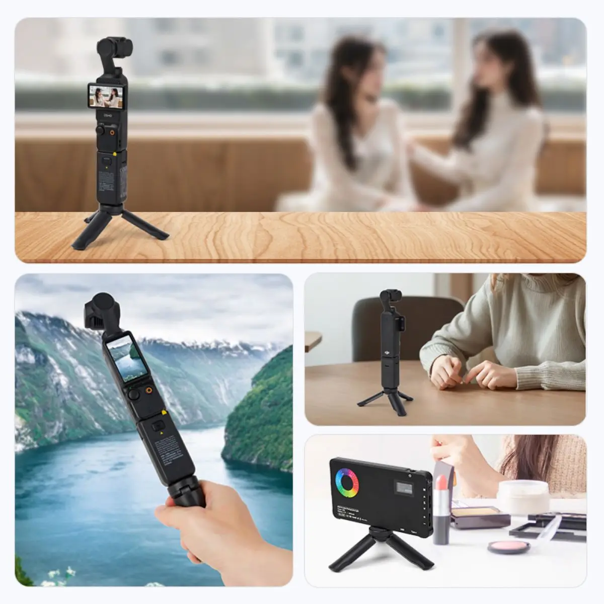 Durable Mini Tripod for DJI Osmo Pocket 3 Anti-slip Silicone Desk Mount for OSMO Pocket 3 DJI Accessories Black Support 6