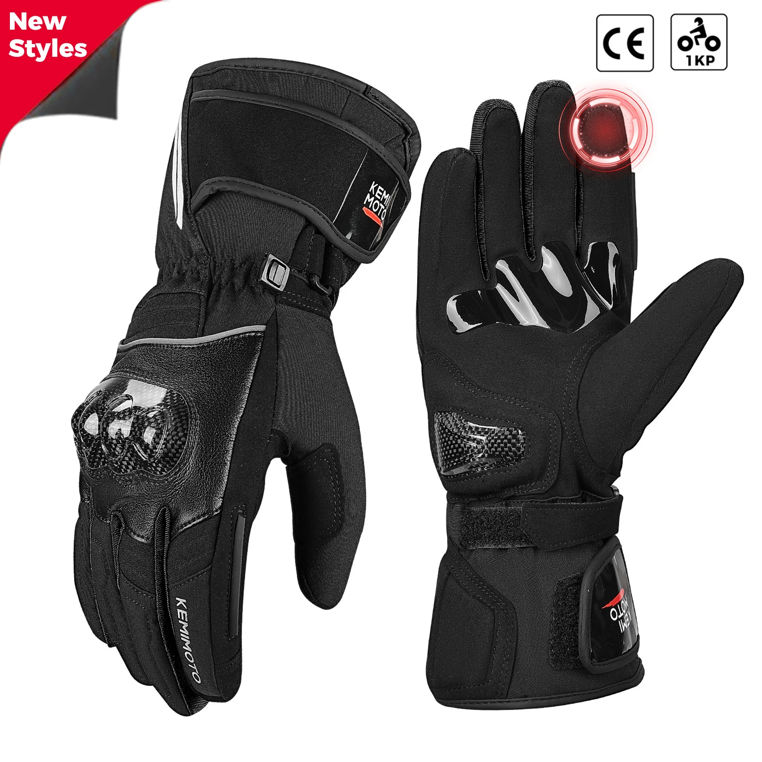 KEMIMOTO Motorrad Handschuhe Winter - Wasserdicht & Touchscreen