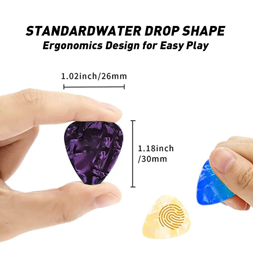 Guitar Picks Assorted 0.46/71/96mm for Acoustic Electric Bass