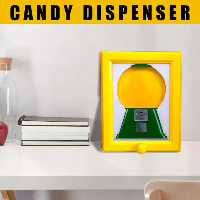 Candy Dispenser Picture Frame Rotating Gumball Dispenser Multi-purpose Easy Restock Decorative Art Photo Frames For Living Room