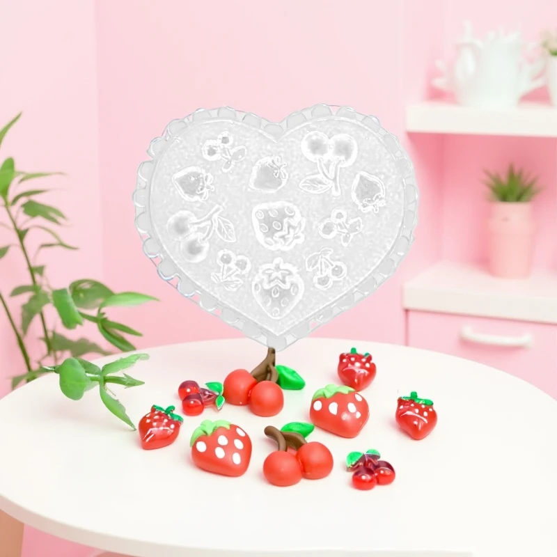1pcs 바다 테마 바다 쉘 금붕어 불가사리 체리 딸기 3D 아크릴 네일 금형 네일 장식 DIY 실리콘 매니큐어 금형