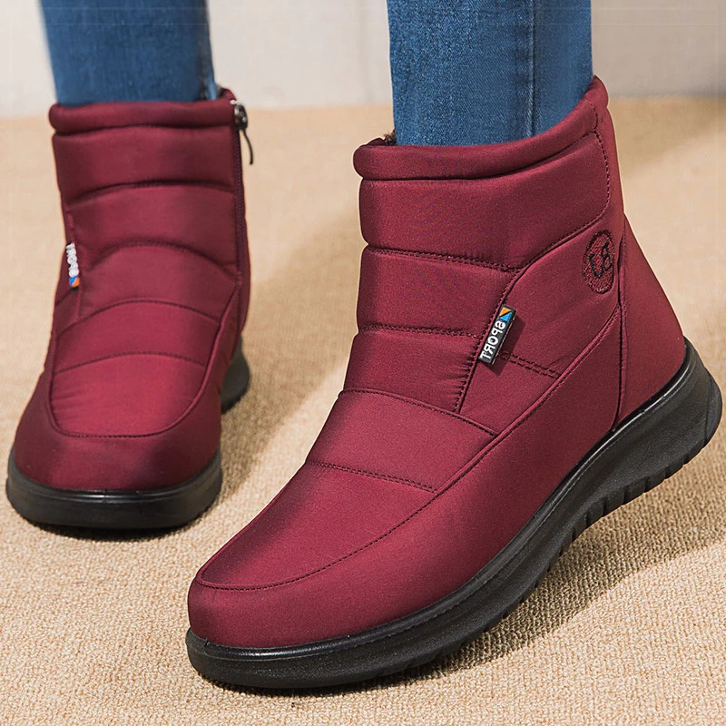 Boots Korean Style Winter Boots Snow Women's Winter Shoes Zipper Ankle Boots With Fur Keep Warm Shoes Woman Trend Botas Mujer