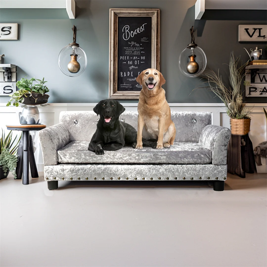 Sofá cama de lujo para perros Sofá cama tapizado de terciopelo