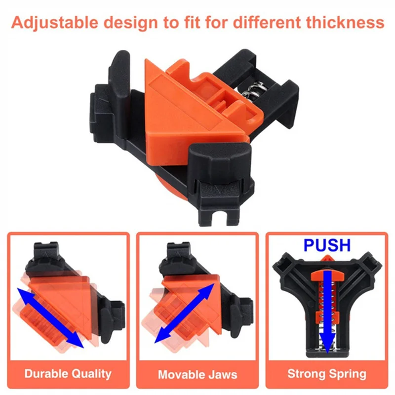 1pc 90 Degree Right Angle Clamp Fixing Clips Picture Frame Corner Clamp Woodworking Hand Tool Pipe Positioning Fixture woodworking clamps wood working jigs