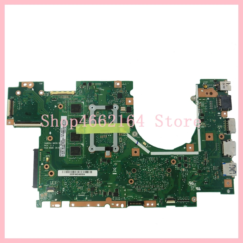 com 1007 2117 i3 i5 Cpu 4gb Ram Hm76 Slj8e Computador Portátil Mainboard para Asus X402ca X502ca Placa-mãe X402ca X502ca - Imagem 2
