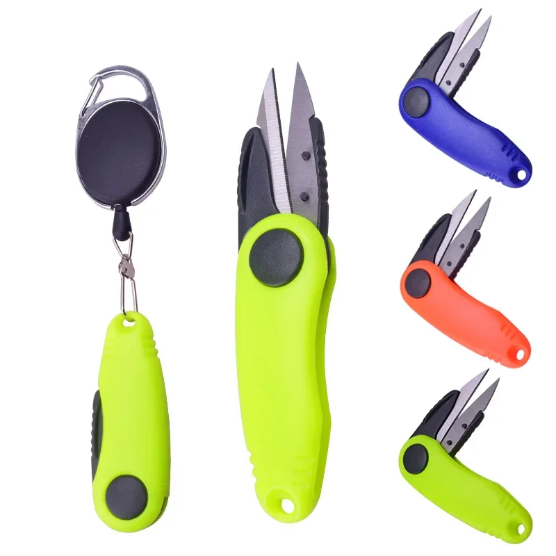 Fishing Tools Quick Knot Tool Shrimp Shape Fold Fishing Scissors Telescopic Rope Kit Fishing Line Cutter Clipper Nipper Tackle