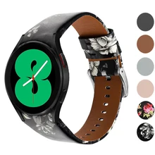 

Genuine Leather Band For Samsung Galaxy Watch 4 classic 46mm 42mm 44mm 40mm No Gaps Leather Bracelet correa Galaxy Watch 4 strap