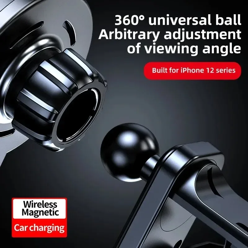 Supporto per caricabatterie magnetico wireless da 30 W, supporto per caricabatterie da auto per iPhone 12, 13, 14, 15 Pro, ricarica rapida_voghion.com