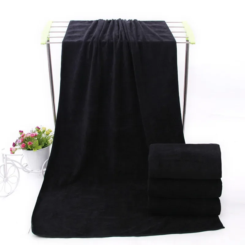Microfiber Bath Towel - Soft and Lightweight Face Towel, Odorless Bath, Spa, and Gym Towel (Black) - Image 4