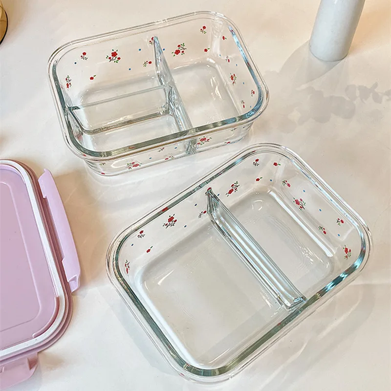 Glass Lunch Box for Girls School Kids Portable Picnic Bento Box Microwave  Food Box with Compartments Storage Containers - AliExpress