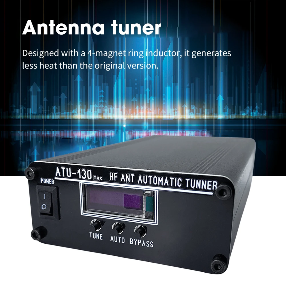 ATU-130 MAX 라디오 자동 안테나 튜너 박스, ATU-100 ATU100 업데이트 버전, 1.8-50MHz, 200W
