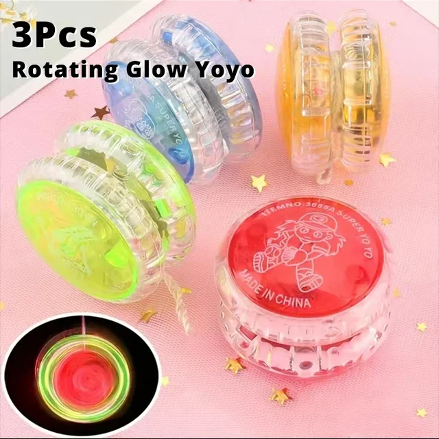 3Pcs Luminous Yo-yo Ball Pull Line Yoyo Ball for Kids Light Up the Fun Brighten Up Child's Playtime Children's Toys Random Color 1