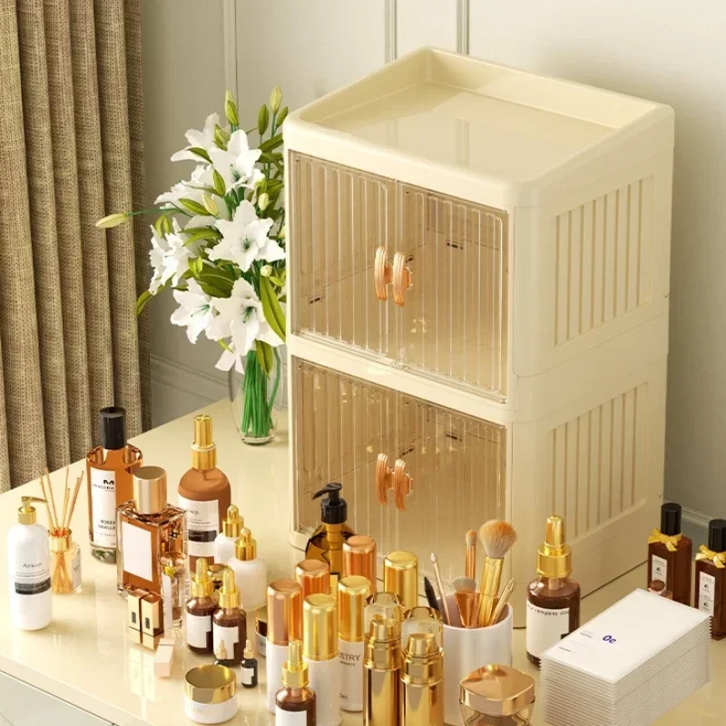 Dust-proof Cosmetic Organizer Foldable Makeup Storage Box Large Capacity Jewelry Nail Polish Cosmetic Container Makeup Organizer 6