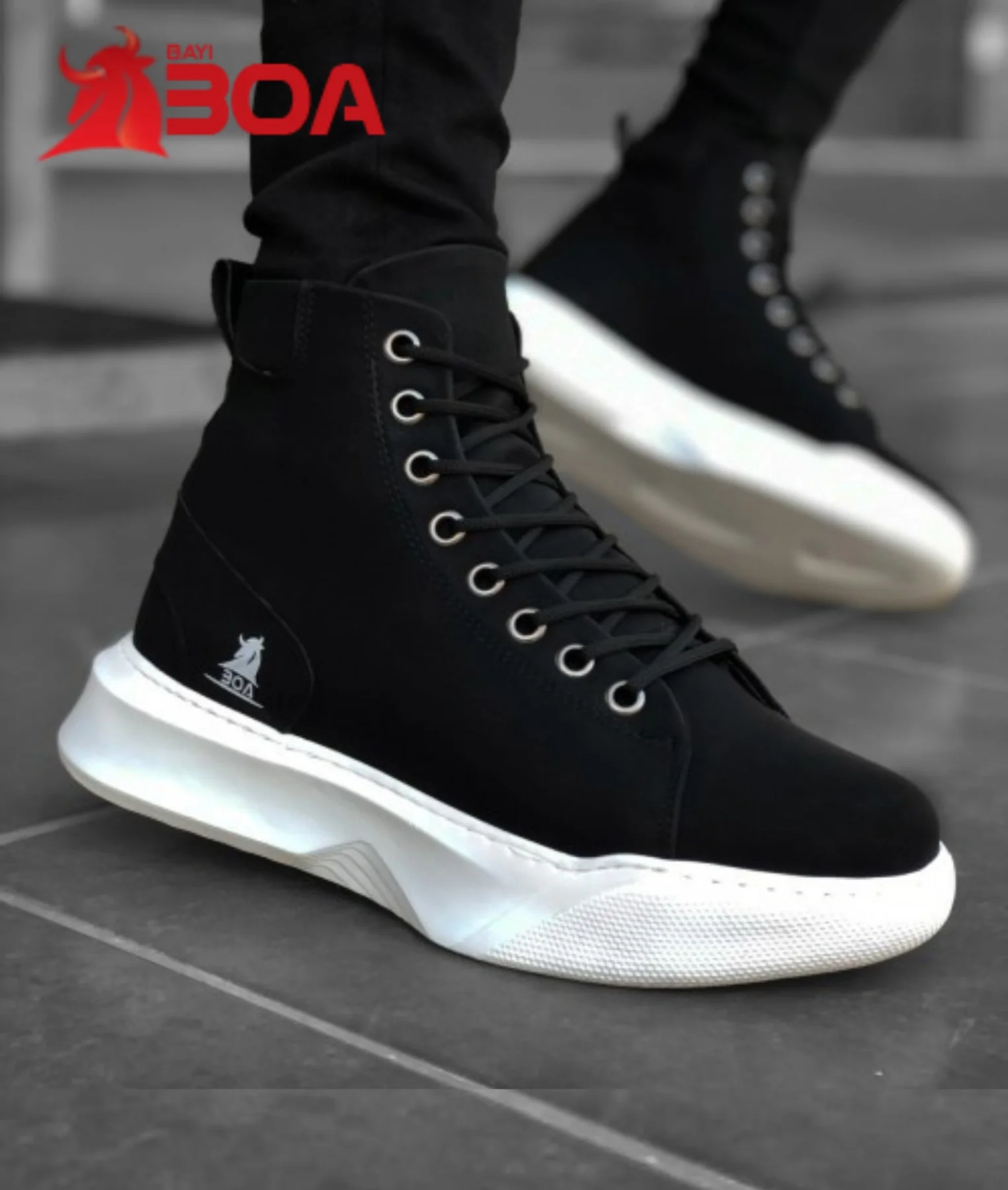 Boa Laced Sneakers Winter White High Bottom Half Ankle Boot Men 's Ankle  Boots Rain Boots Casual Walking Breathable - Men's Boots - AliExpress