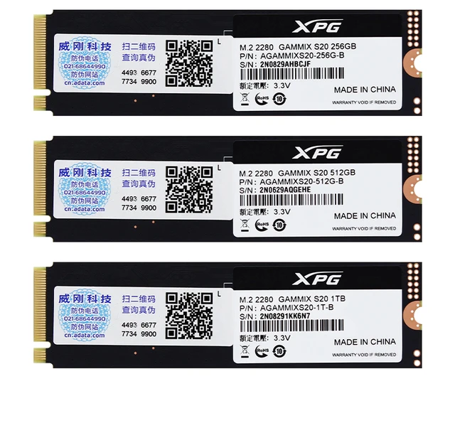 ADATA XPG GAMMIX S20 SSD NVMe PCIe Gen3x4 M.2 2280 256GB