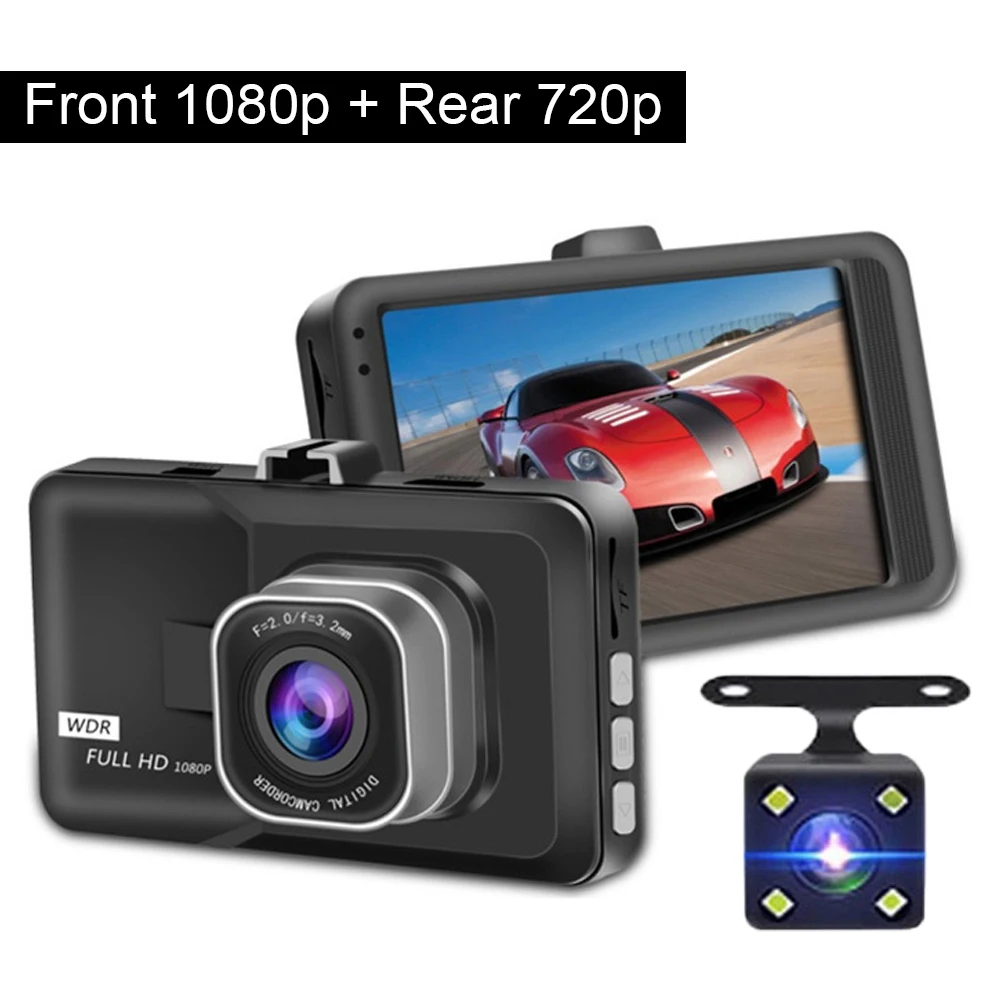 Tanie Mini 3 "kamera na deskę rozdzielczą przednia kamera tylna samochodowa sklep
