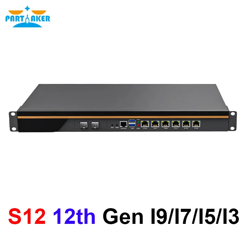 

1U Rackmount Firewall Appliance 12th Intel Core I9 12900 I7 12700 I5 12400 I3 12100 6 LAN 2 10G SFP Soft Router pfSense OPNsense