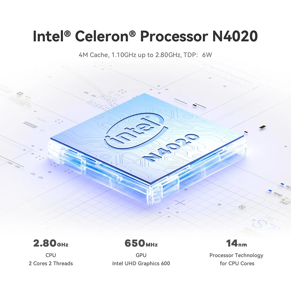 Beelink IPC-GIndustrial Fanless Mini PC Intel Celeron N4020 upto 2.8GHz DDR4 4GB SSD 64G Dual LAN Wifi5 Computer Customizable 2