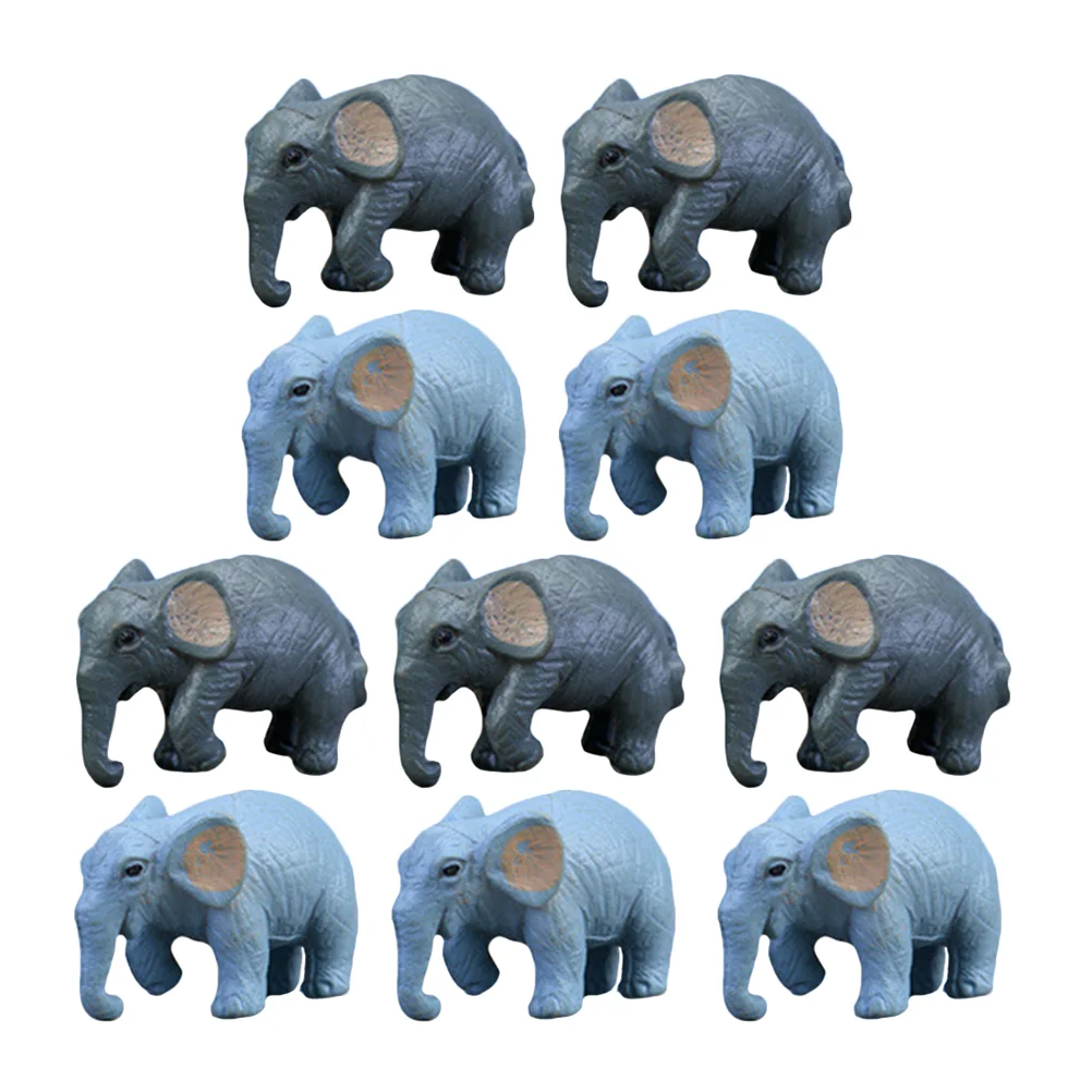 

10 Pcs Home Decor Cartoon Simulation Elephant Cake Topper Miniature Figurines Decorations Charms Toy