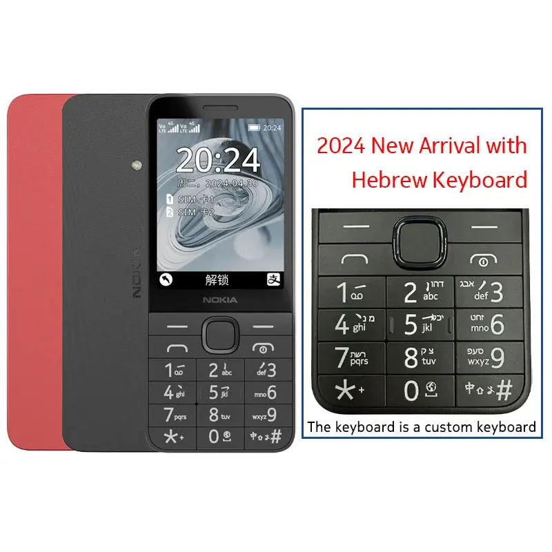 Mobile Phone Nokia 215 4G mobile phone dual SIM cards FM radio 1150mAh standby time feature phone with Hebrew keyboard original