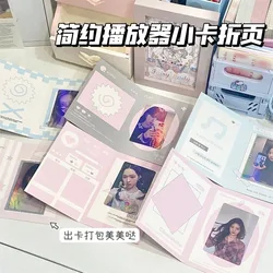 10PCS Korean Ins Candy Color Cartoon Foldable Card Back Kpop Star Photo Card DIY Packing Decor Material Background Paper Board