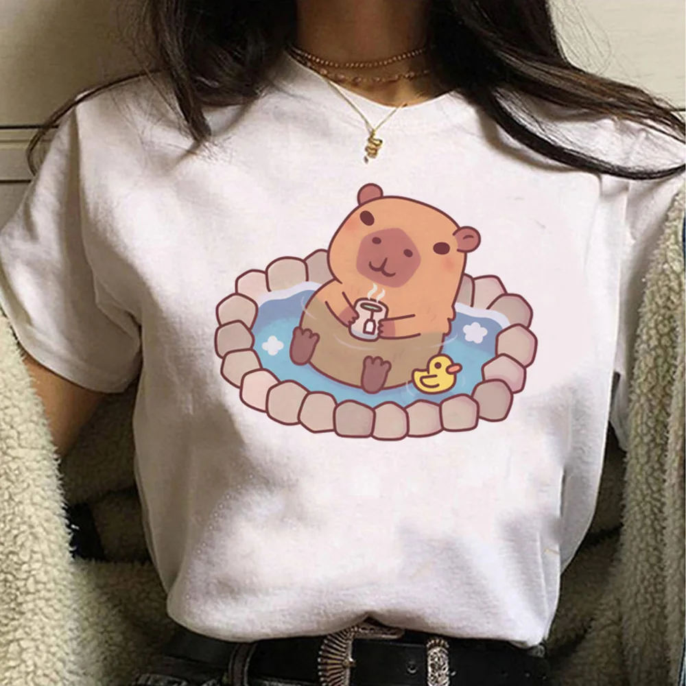 

Capybara Tee women manga t-shirts female 2000s comic funny clothes