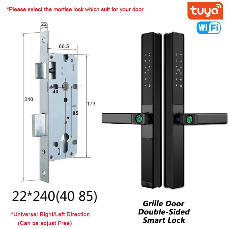 قفل باب ذكي بصمة تويا مقاوم للماء