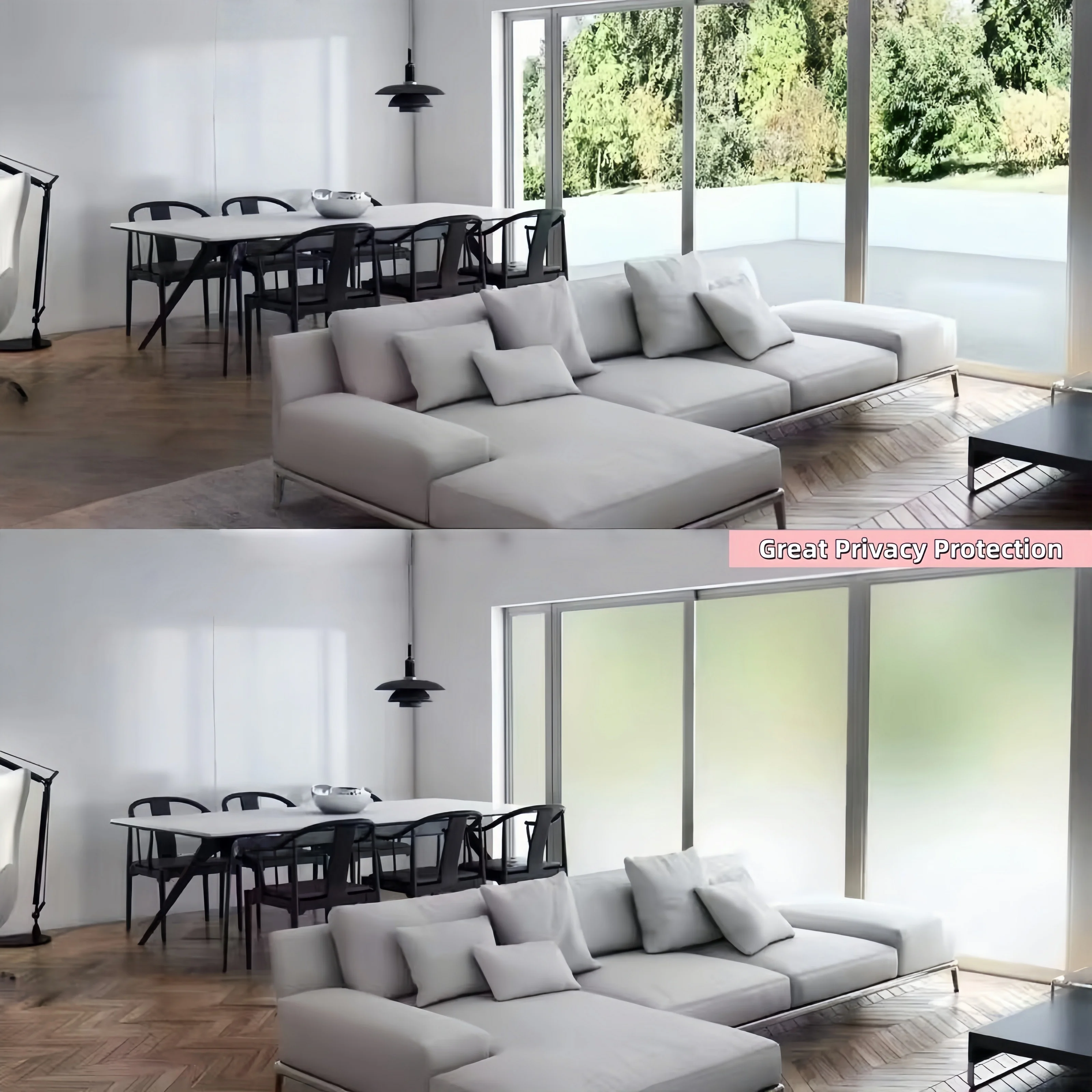 Translucent Matte White Frosted Privacy Window Film
