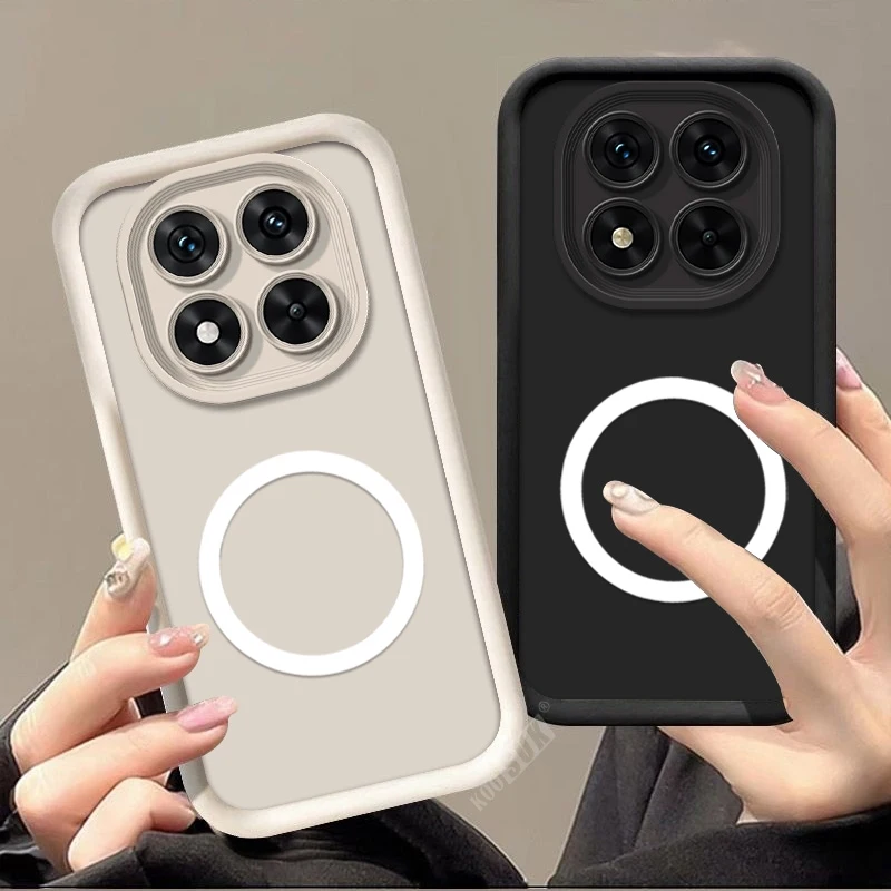 Solid Color Magnetic Attraction Anti-Drop Silicone Phone Case