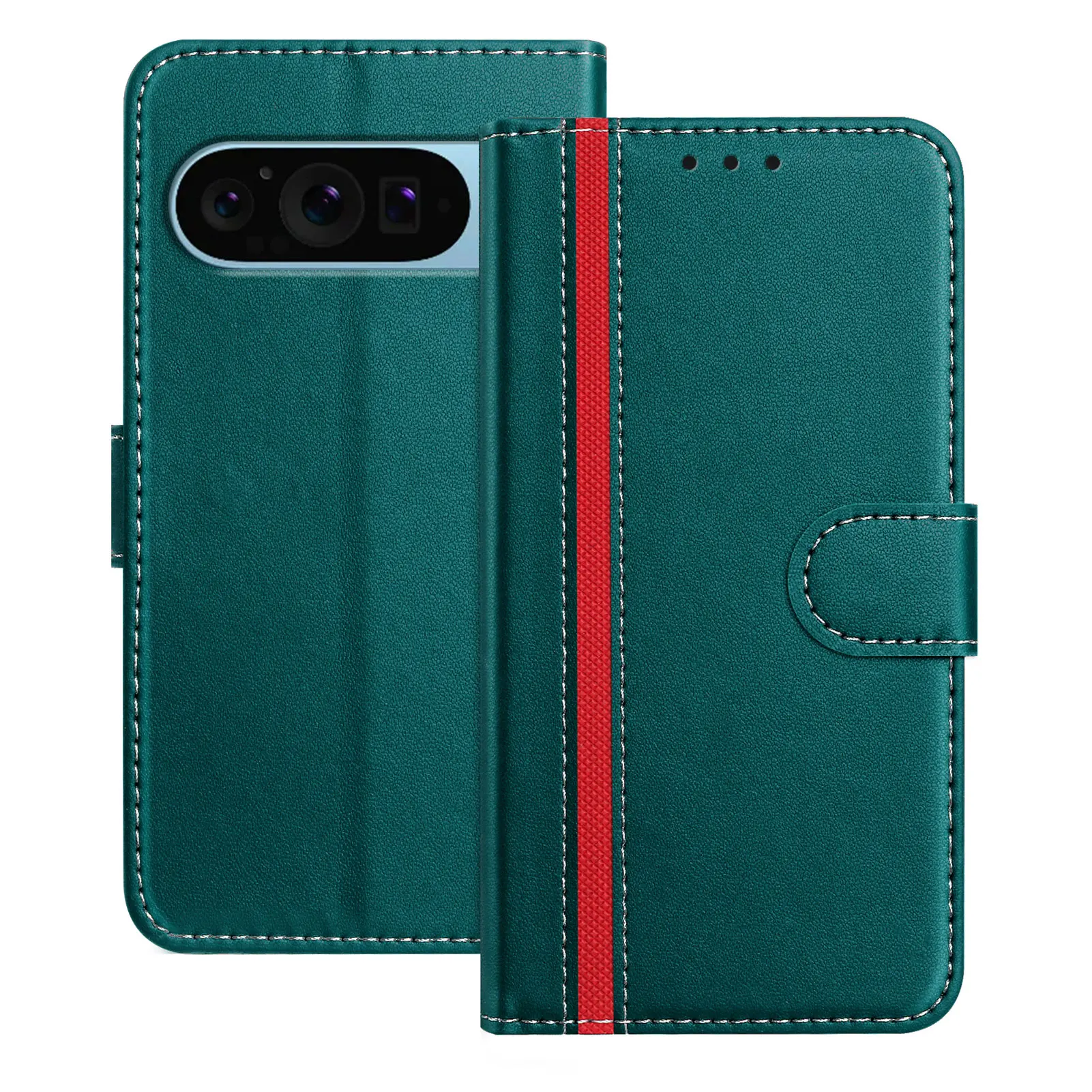 Sleek Leather Magnetic Wallet Flip Case with Card Holder