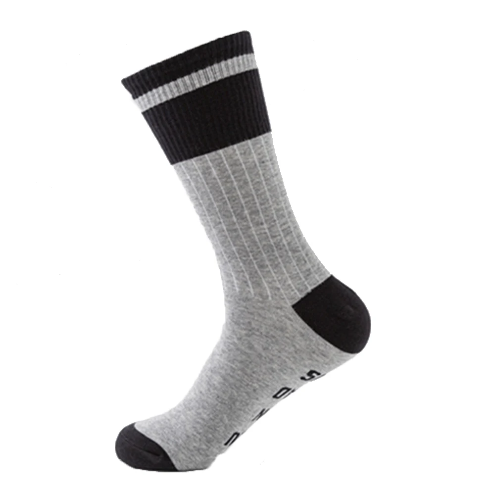 10Pairs Fashion Trend Sports Sock Letters Pattern Skateboard Color Black White Stripe Casual Cotton Men&Women Mid-length Socks
