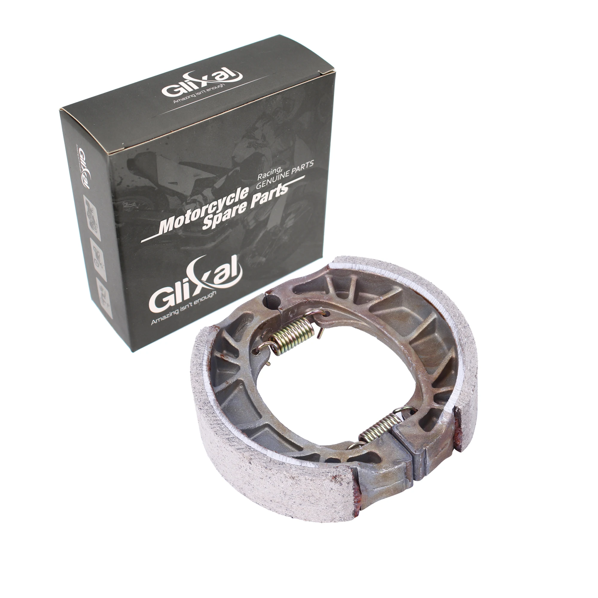 Motorcycle Brake Pads Glixal 105mm Chinese Scooter Brake Shoe for GY6 50cc 125cc 150cc 139QMB 139QMA 152QMI 157QMJ Moped ATV Go-Kart