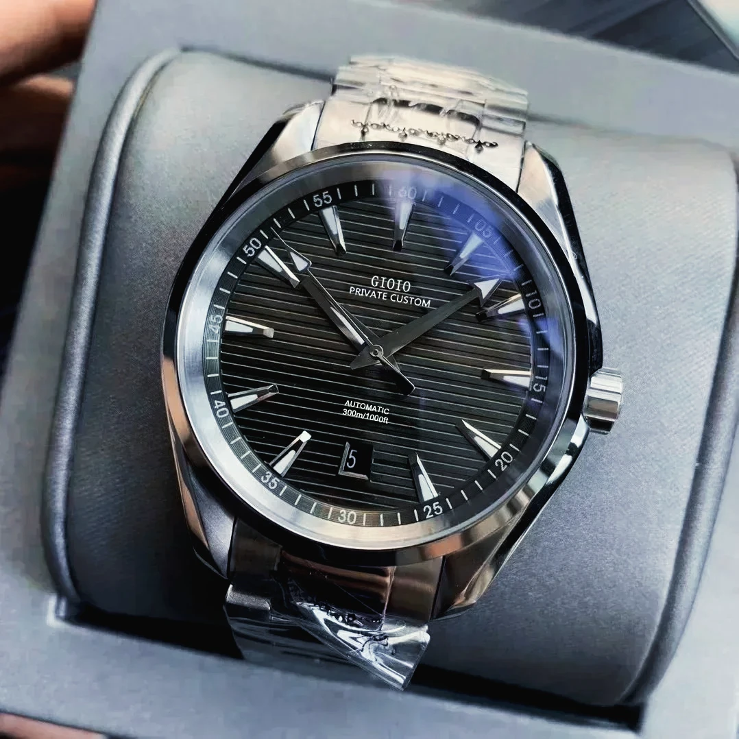 41mm New Mens Automatic Mechanical Watches Luxury Blue White Grey Dial Bright Luminous Hands Wearproof Sapphire Glass Daily - 2