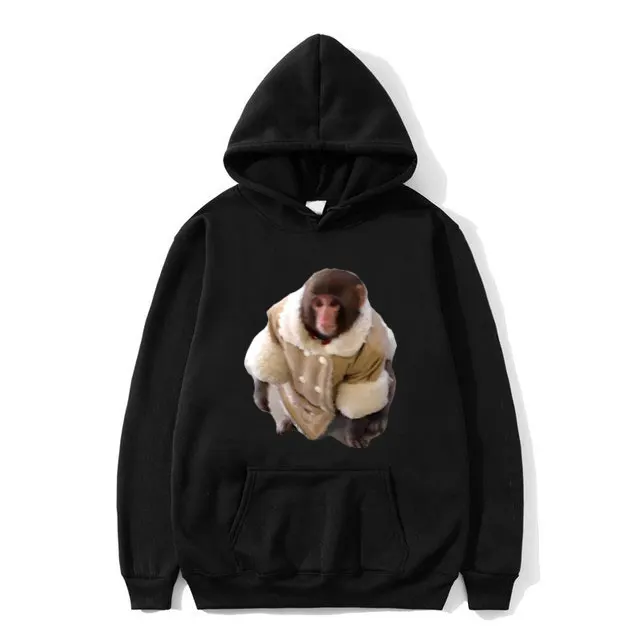 

Stylish Monkey Meme Hoodie Men Women's Fashion Oversized Sweatshirt Male Casual Fleece Hoodies Unisex Vintage Hooded Sportswear