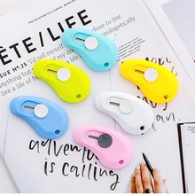 

1/2Pcs Utility Knife Paper Cutter Candy Color Drop Shape Mini Portable Cute Gadget Tools for Students Office Stationery Supplies
