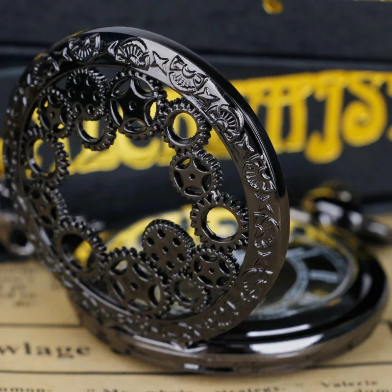 Classic retro pocket watch, simple digital face chain quartz watch