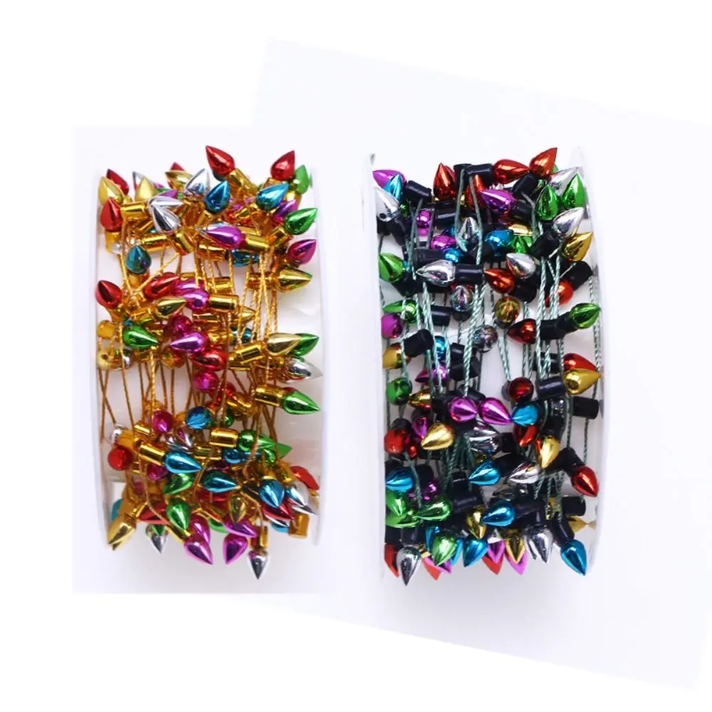 

Пластиковые рождественские яркие бусины в виде лампочки 5 метров, украшения для рождественской елки, аксессуары для мебели для кукольного домика на Рождество