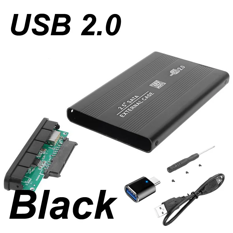Aluminum USB Type-C External Hard Drive Enclosure with LED Light