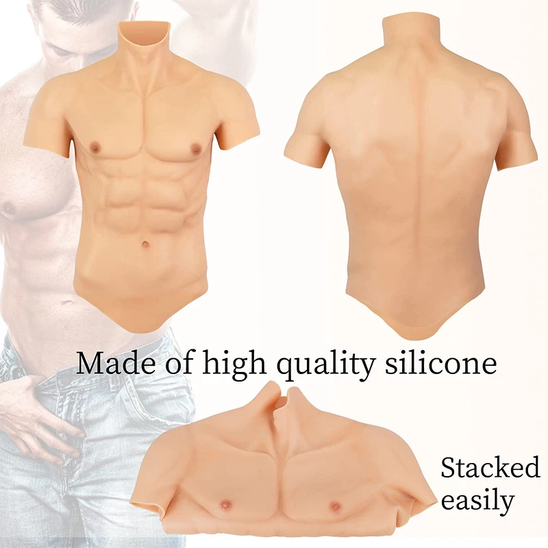 SUAISKR Realistic Silicone Muscle Chest Vest for Men