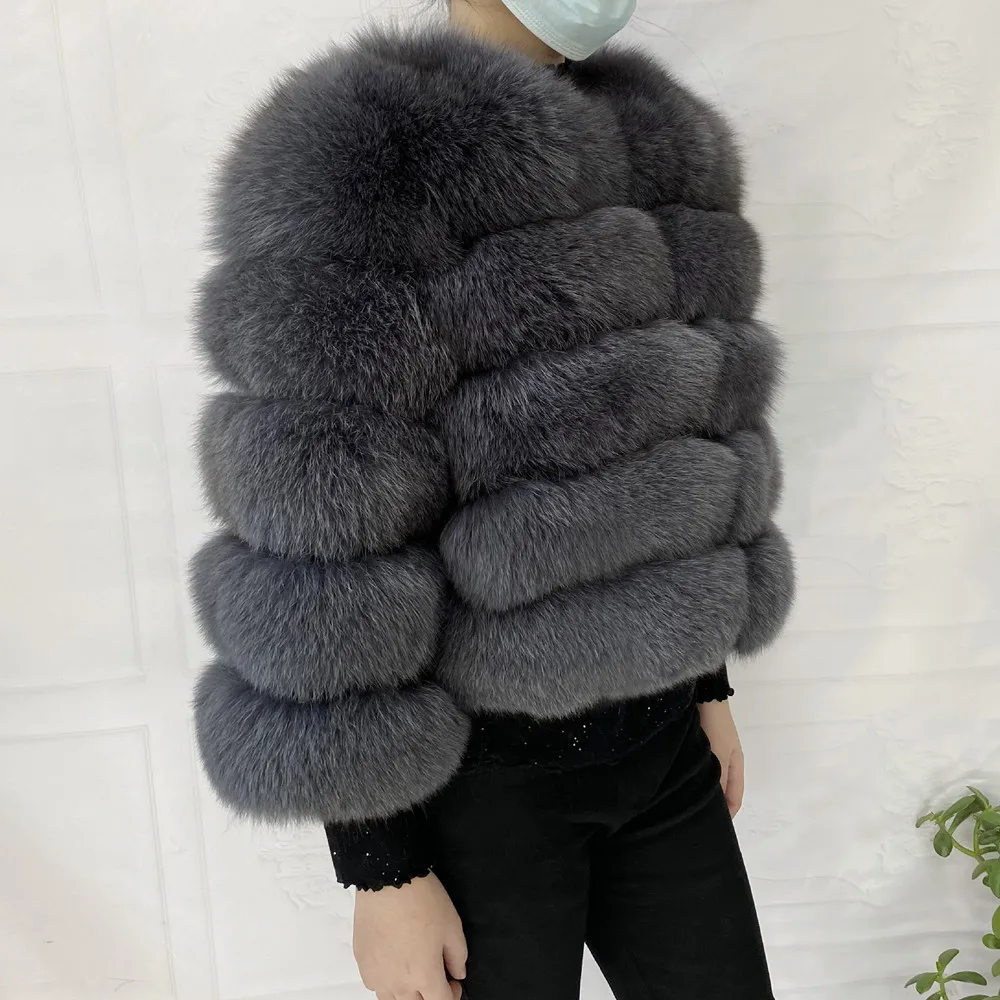 white puffer Real Fur Coat  100% Natural Winter Women's Fur Jacket  Warm Fox Fur Coat High Quality Fur Vest Free Shipping  Fashion Luxurious packable down jacket