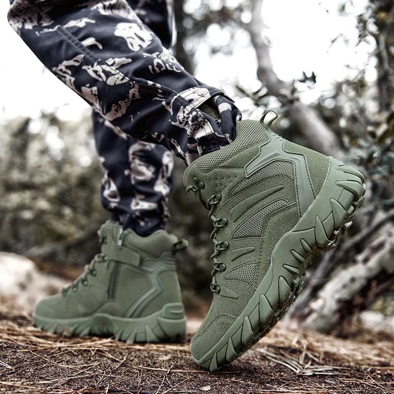 2024 Men Boots Military Leather Boots Special Force Tactical Desert Combat Men's Boots Outdoor sneakers Shoes Ankle Boots