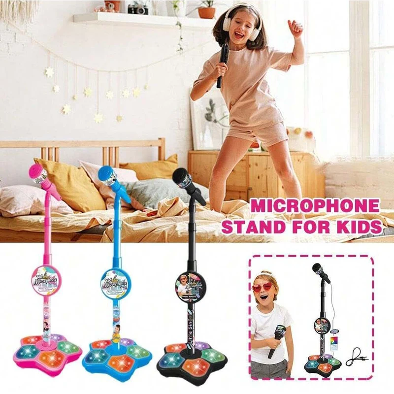Kids Microphone Stand Toy, Portable Children's Karaoke