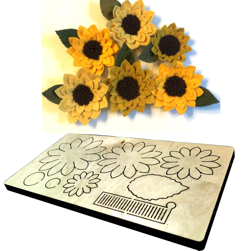 

Wooden die-cutting sunflower knife die YY1130 is compatible with most manual die-cutting