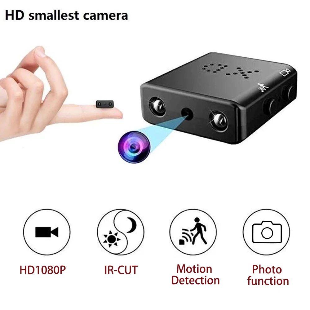Mini Câmera xd Ir-cut Menor Câmera Full hd 1080p Câmera de Segurança Doméstica de Visão Noturna Infravermelha Micro Câmera dv Dvr Detecção de Movimento