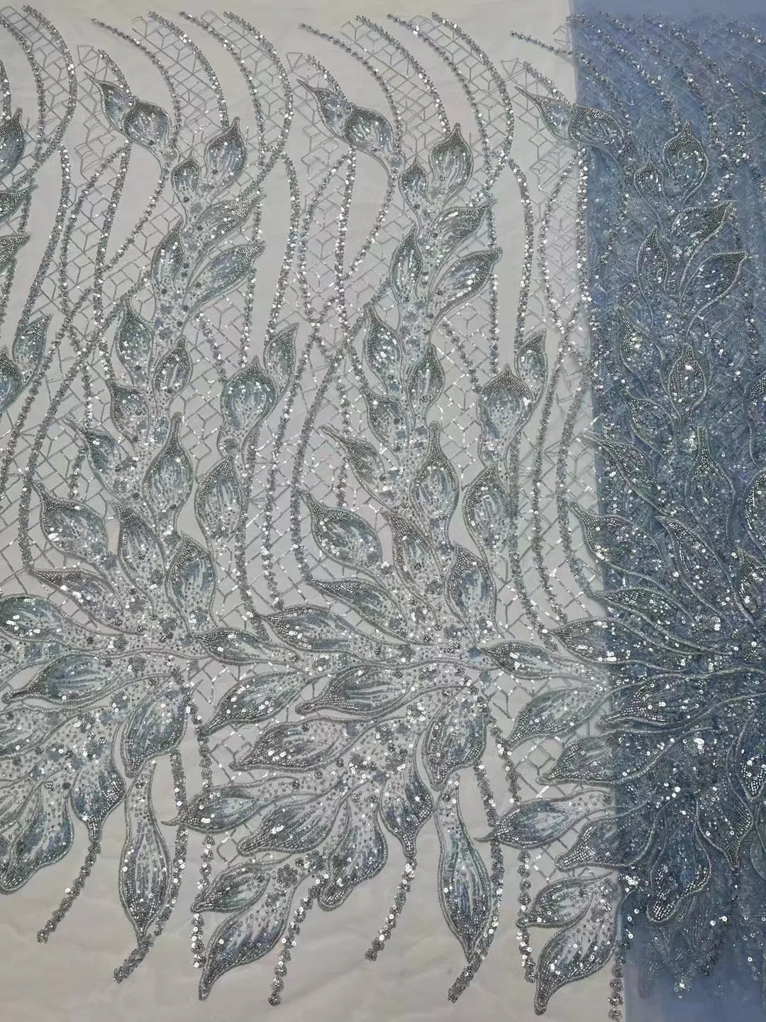 

Синяя африканская кружевная ткань для невесты 2023 Высококачественная французская сетчатая кружевная ткань нигерийские блестки тюлевые бусины Тюлевое кружево для Weddi Hx