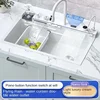 White flying rain waterfall sink integrated multi-functional large single slot 304 stainless steel vegetable washing sink 1